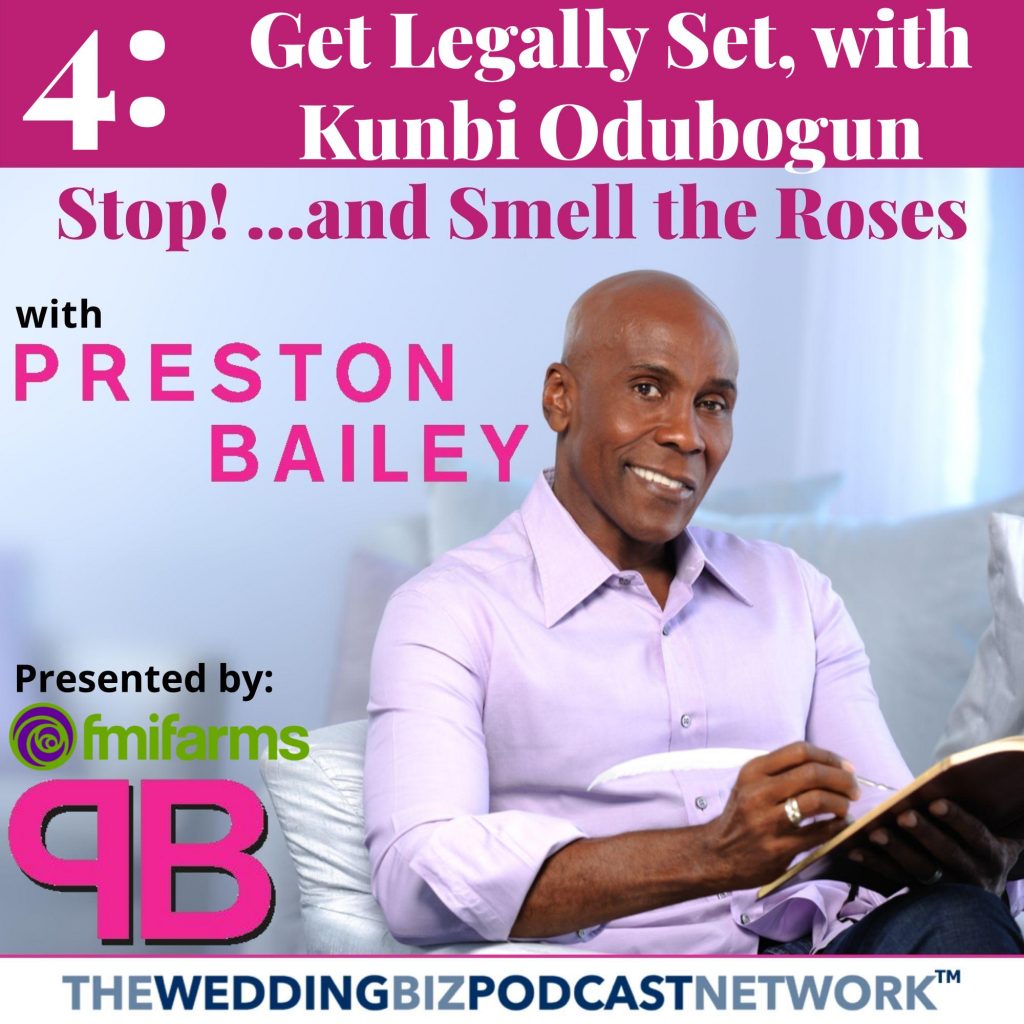 Tackle your creative business' contract woes with Preston's guest--New York-based creative business attorney and advisor, Kunbi Odubogun. She is the creator of Legally Set--an online template shop offering legally sound contract templates for entrepreneurs, event pros, and creative business owners. She and Preston dive into common contracts issues for creatives--including (and in particular, because of) how to structure your creative business' contracts in the time of a pandemic. Kunbi answers ALL kinds of questions from Preston on force majeure clauses, using retainers versus deposits, common contract mistakes, what 
