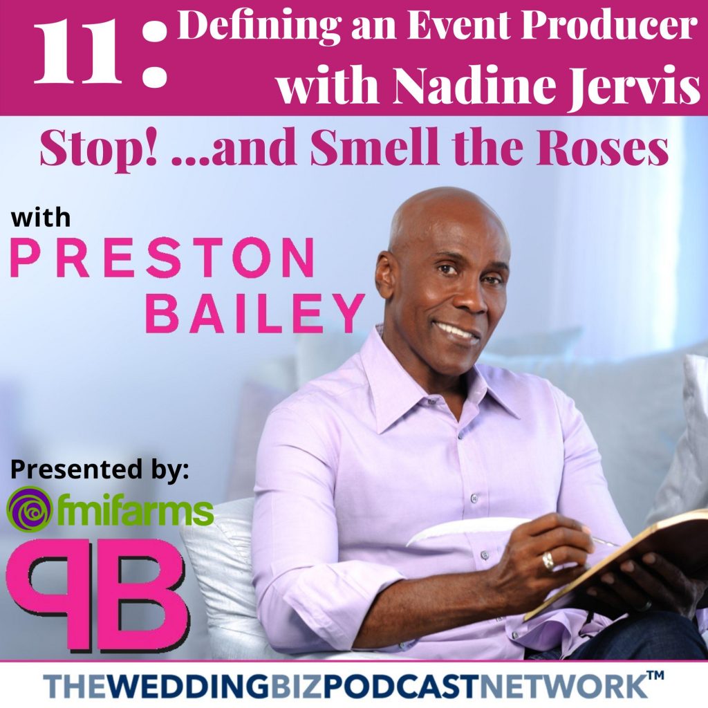 Today, Preston discusses how to produce a successful event that the client feels was worth the spend with the master of Event Production, Nadine Jervis. She has over 20 years experience making wedding fantasies come true. The Producer at Large at Preston Bailey, Nadine also continues to work with other globally renowned event designers like Norma Cohen, Marcy Blum, and Jeff Leatham. Nadine and Preston discuss how they literally created the title “Event Producer” before that was even a thing. And, they illustrate their experiences over the past years, including the good, the bad, and the ugly. We will even hear about the dry cleaning bills that resulted when guests suddenly experienced a wax mishap from the dinner candles. At the end, Nadine will share a few tips she has learned over time. Listen in...